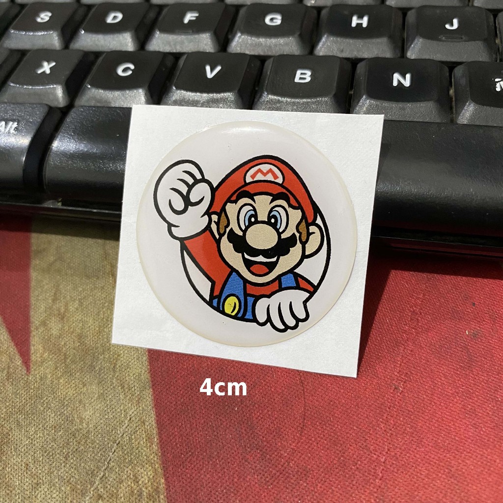 

Sticker Timbul Resin MARIO BROSS Logo Stiker Lycal 3D Kecil Satuan