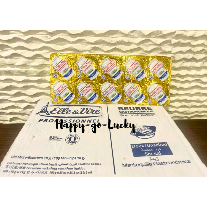 

Elle & Vire Unsalted Butter Portion 10 gr/pcs, 1 renceng isi 10 pcs