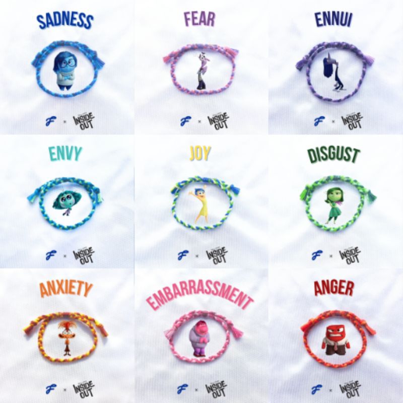 GELANG INSIDE OUT | GELANG KEPANG TIGA INSIDE OUT | GELANG KARAKTER | INSIDE OUT BRACELET
