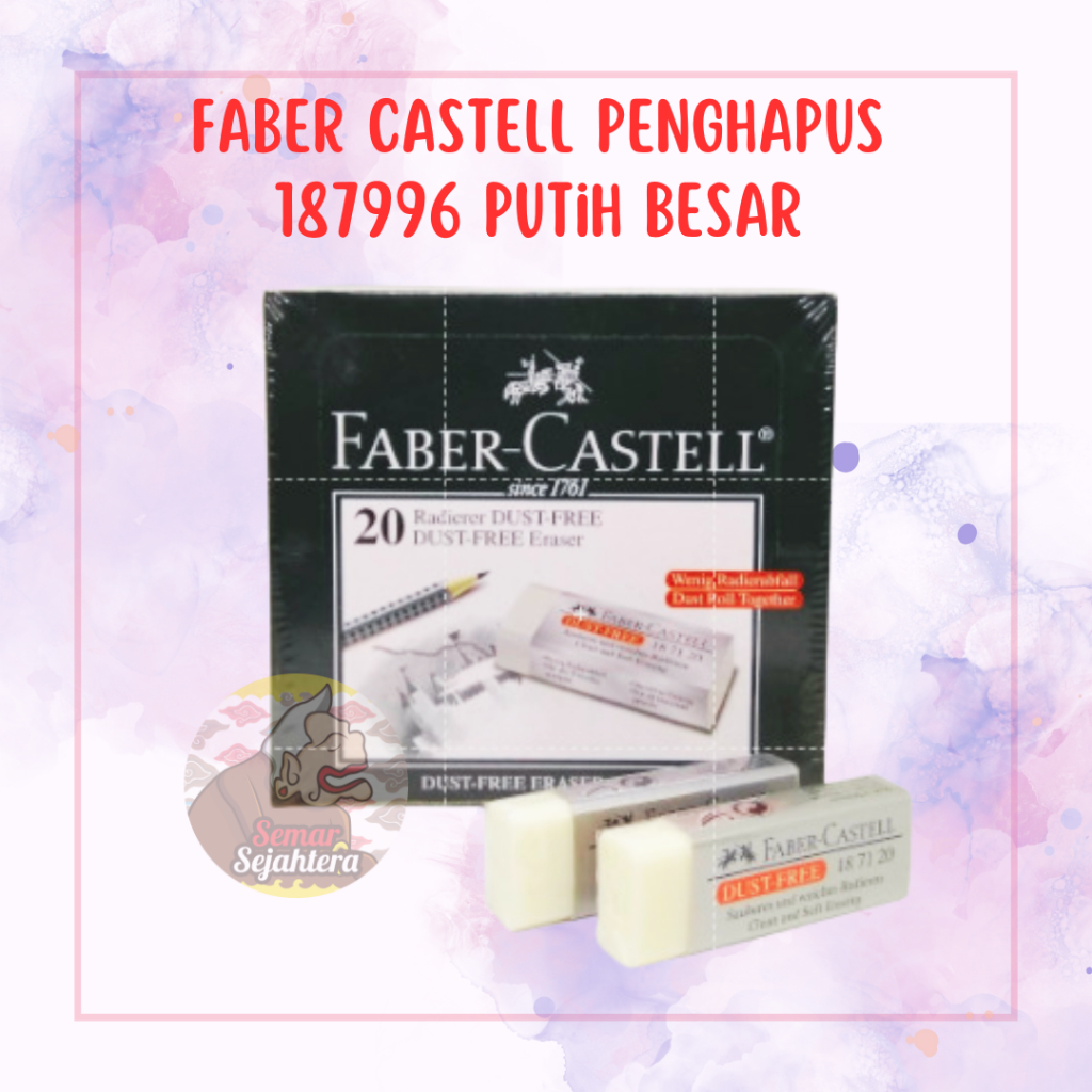 

[PCS] PENGHAPUS PENSIL/ ERASER / STIP FABER CASTELL 187120 PUTIH BESAR