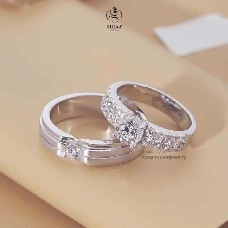 Cincin Lamaran Tunangan Perak Silver Bergaransi - Couple Sepasang Nikah Custom Ukir Nama Pria Wanita