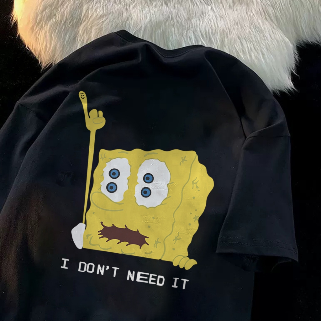 Maverick Kaos Oversize Cartoon SpongeBob SquarePants T Shirt Distro Pria Wanita Cott 24s