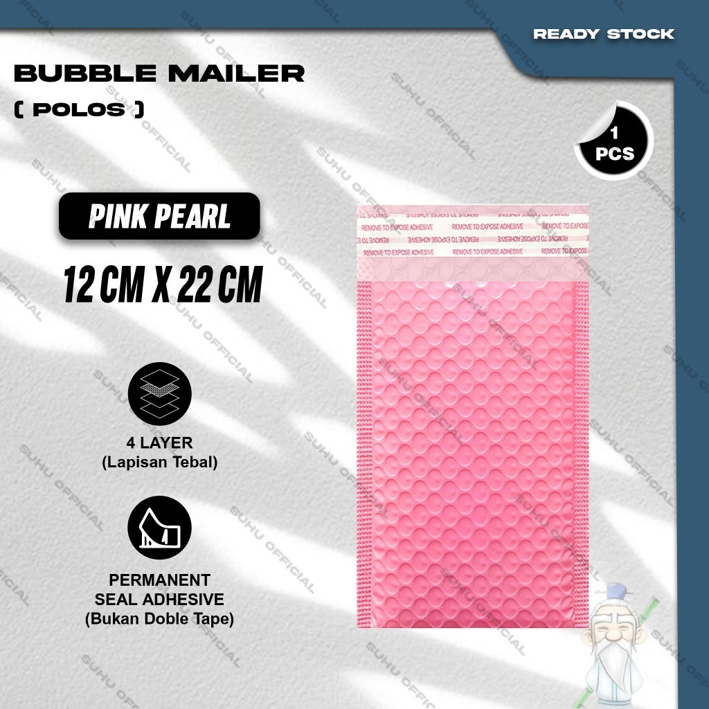

Plastik Packing BUBBLE MAILER Pink Kantong Polybubble Amplop Bubble Envelope Polymailer Olshop Polos Ukuran 12X22