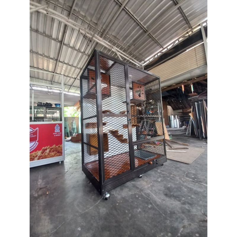 KANDANG KUCING PLAYGROUND FULL RAM / KANDANG KUCING BESAR / KANDANG KUCING JUMBO / KANDANG KUCING AL