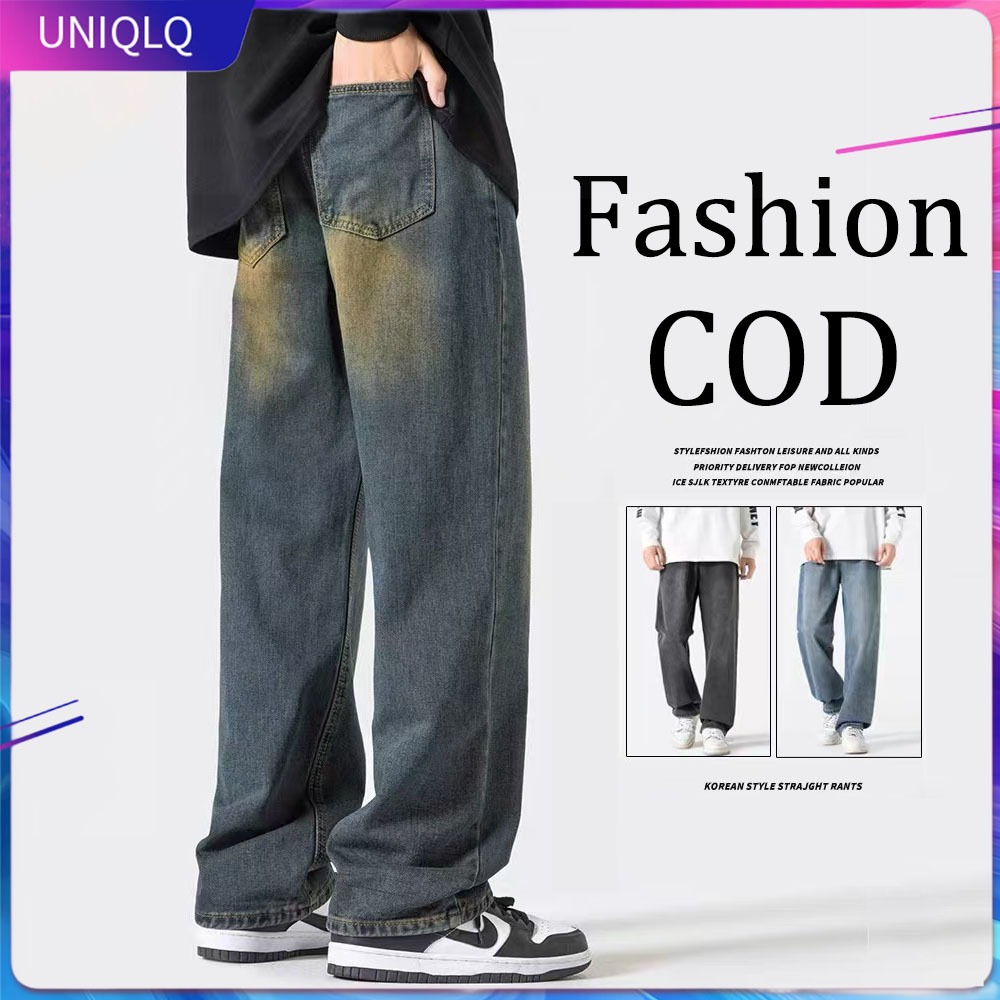 UNIQLQ Celana Pria Cargo Jeans Blue Celana Jeans Pria Original Jumbo Korean Style Cargo Pants Regule