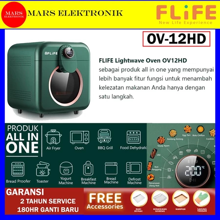 LIGHTWAVE AIR FRYER + OVEN FLIFE - OV-12HD - KAPASITAS 12 LITER - TEKNOLOGI SIRKULASI UDARA TINGGI -