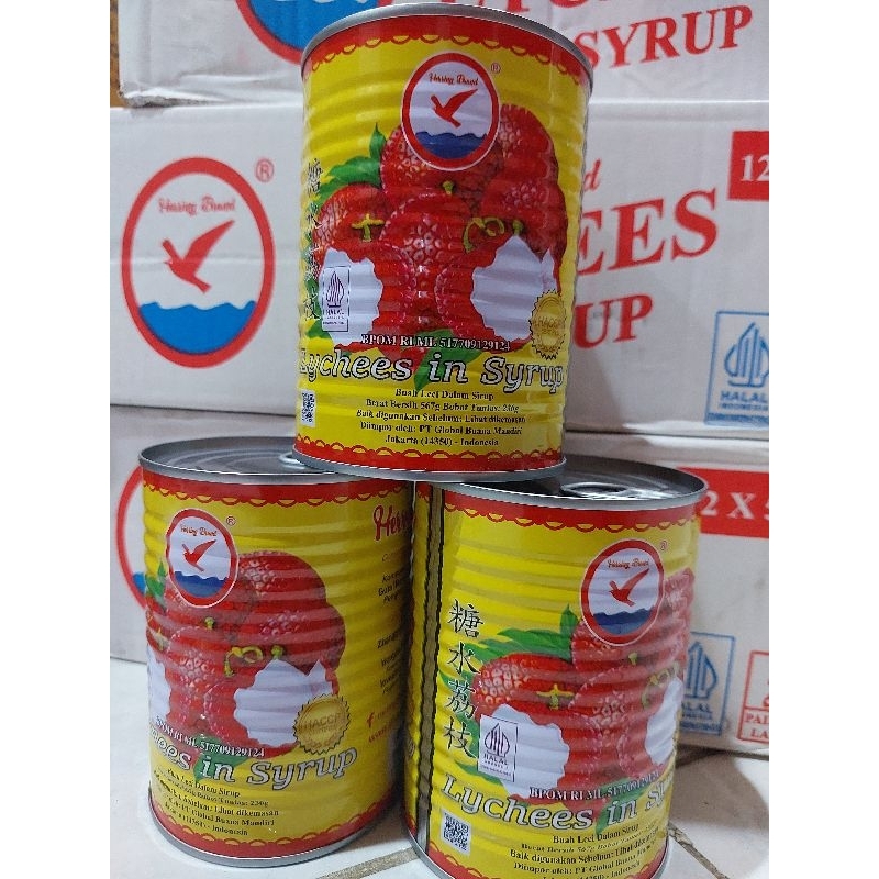 

Ay00! Herring Brand Lychee in syrup Leci sirup lychees Kaleng Leci kaleng Leci dalam sirup HALAL