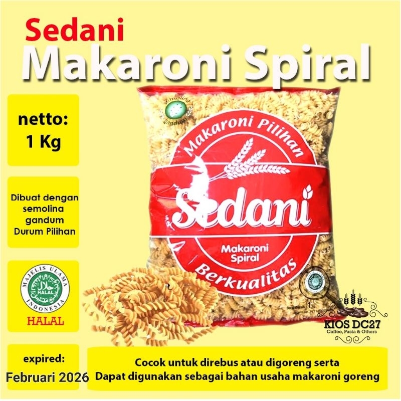 

Murah ! Sedani Makaroni Spiral 1kg