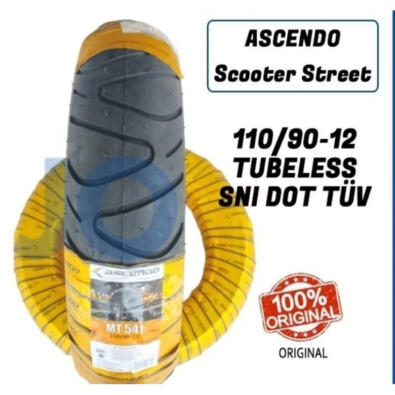 Ban Motor Scoopy Ring 12 Ascendo Tubelles 110/90-12 +Pentil