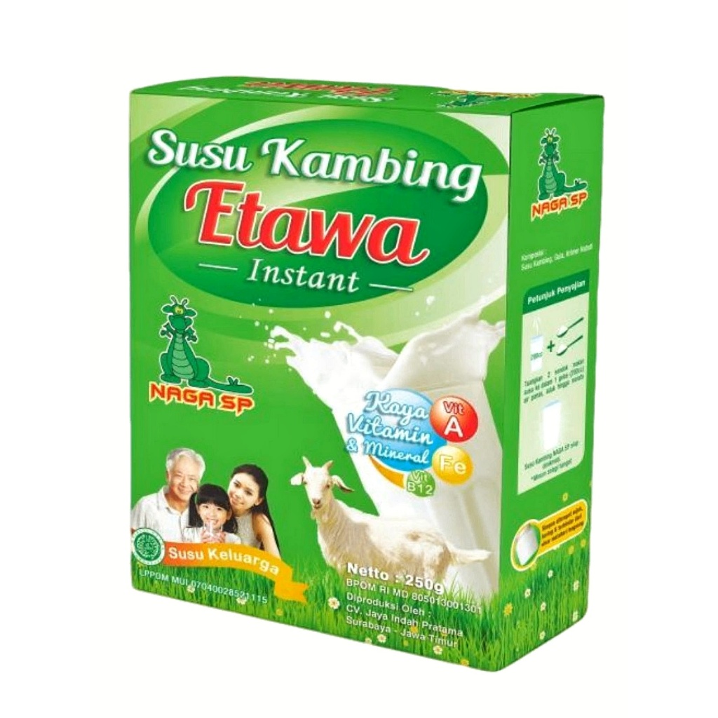 

Susu Kambing Etawa Bubuk Naga SP 100% Original Alami Natural Rendah Gula Minuman Susu Asli Original 250g