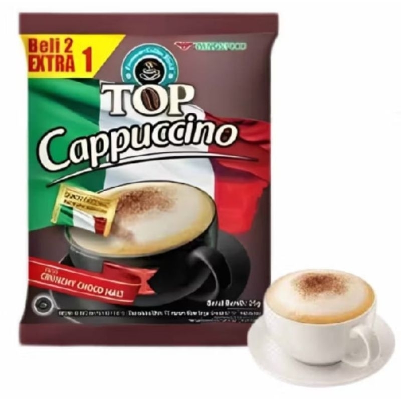 

Top Coffee Kopi Instan Cappocino 25g Isi 6 + 3 (sachet)