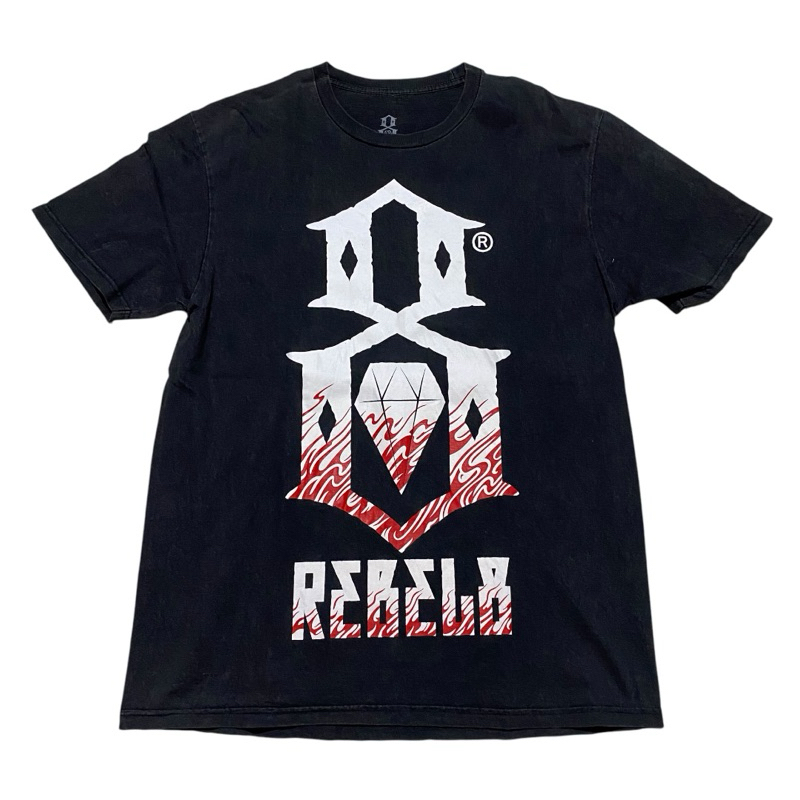 Rebel 8 flames black tee