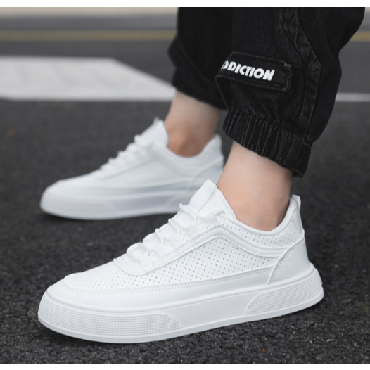 Sepatu Fashion/Jalan-Jalan Cowok Keren RMS 8227 Sneaker Pria Formal-Kasual Putih