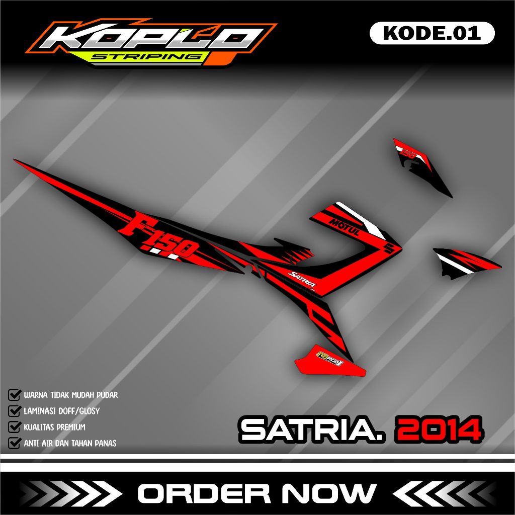 Stiker Sticker Striping Satria FU 2014 - Striping Variasi Satria FU 2014 Desain Racing KPL.01