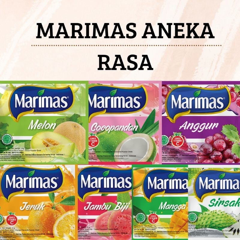 

Marimas Aneka Rasa Melon CocoPander Anggur Jeruk Jambu Biji Mangga Sinsak