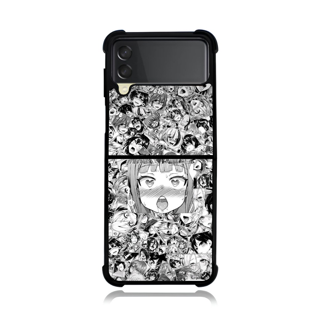 Phone Case Samsung Z Flip Fold 7 6 5 4 3 Phone Custom Ahegao Face Manga