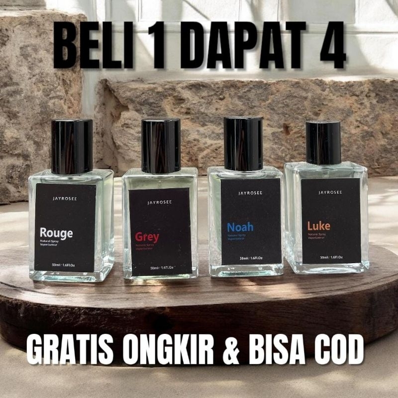 BELI 1 DAPAT 4 PARFUM VIRAL PARFUM JAYROSSE PARFUM PEMIKAT WANITA PARFUM JAYROSSE GREY