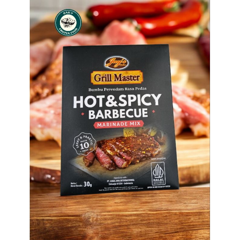 

Jay's Kitchen Grill Master Hot & Spicy Barbeque 30gr & Jay's Kitchen Grill Master Italian Grill 30gr/ Jay / Jay's Kitchen / Grill Master / Bumbu Marinasi / Bumbu Perendam Daging / Marinasi / Marinade Mix