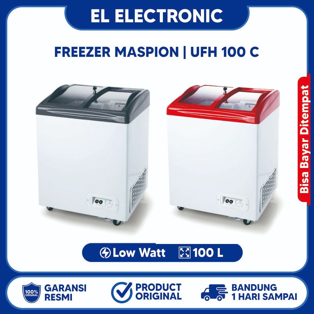 MASPION FREEZER SLIDING UFH 100C FREEZER ICE CREAM DAN FROZENFOOD GARANSI RESMI