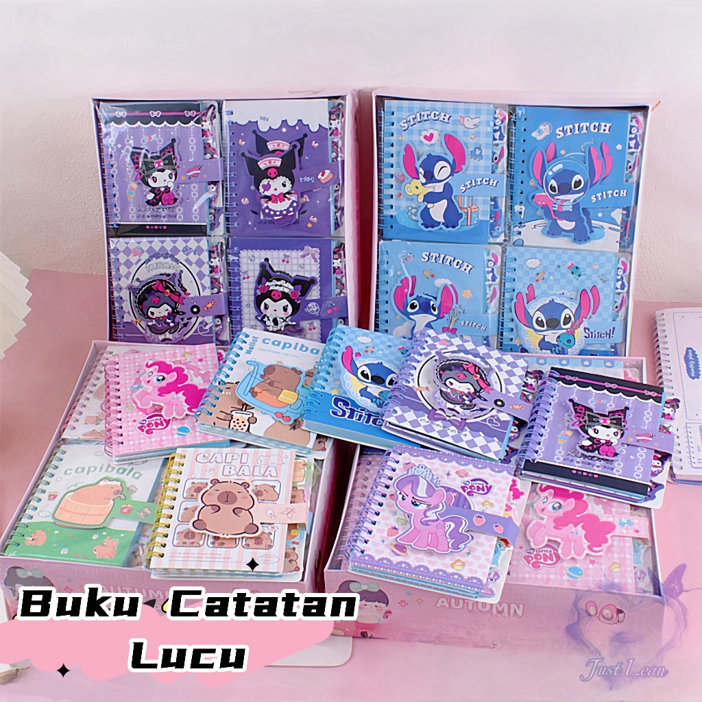 

Buku Catatan Spiral Kartun Lucu Stitch / Kapibara Bear / My Little Pony / Kuromi Notebook Buku Spiral Klasifikasi Bentuk Persegi Alat Tulis Notepad