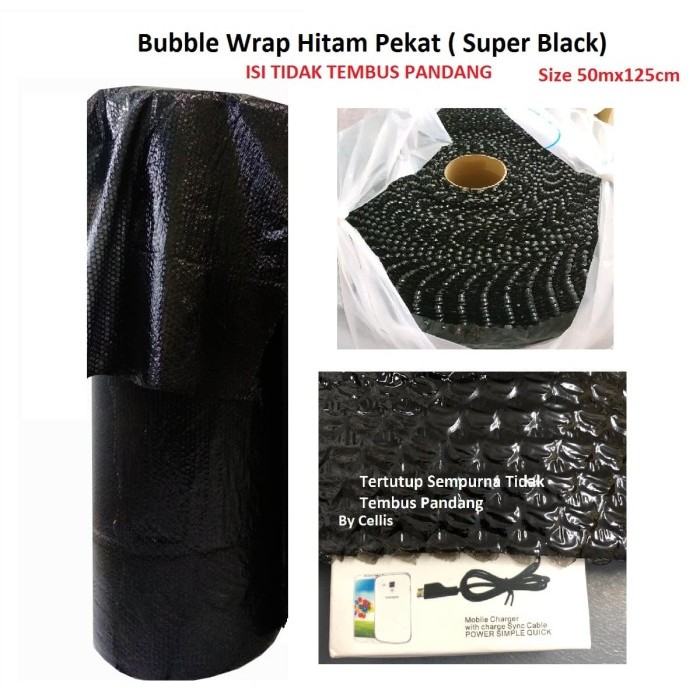 

Bubble Wrap 125 cm x 50 m warna Hitam