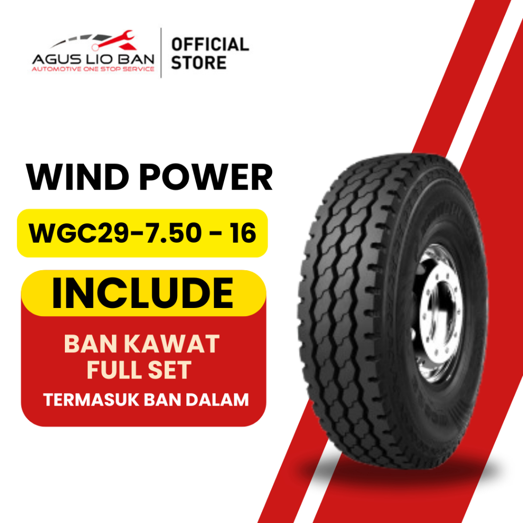 Agus Lio Ban - BAN TRUCK WIND POWER WGC29 750 - 16 BAN KAWAT TRUCK FULL SET