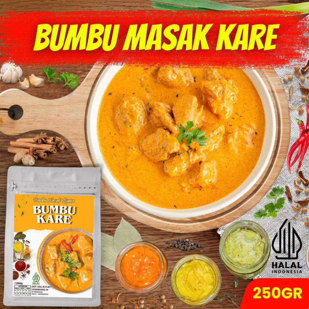 

bumbu KARE SUPER ENAK 250 gram | bumbu KARE instan | bumbu KARE asli bisa untuk 20 porsi