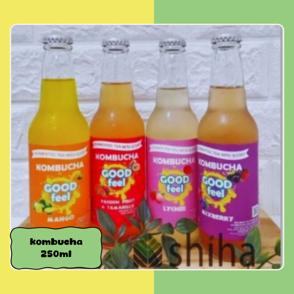 

SHIHA - Kombucha Sparkling Probiotik Tea Good Feel 250 ml l Varian Rasa