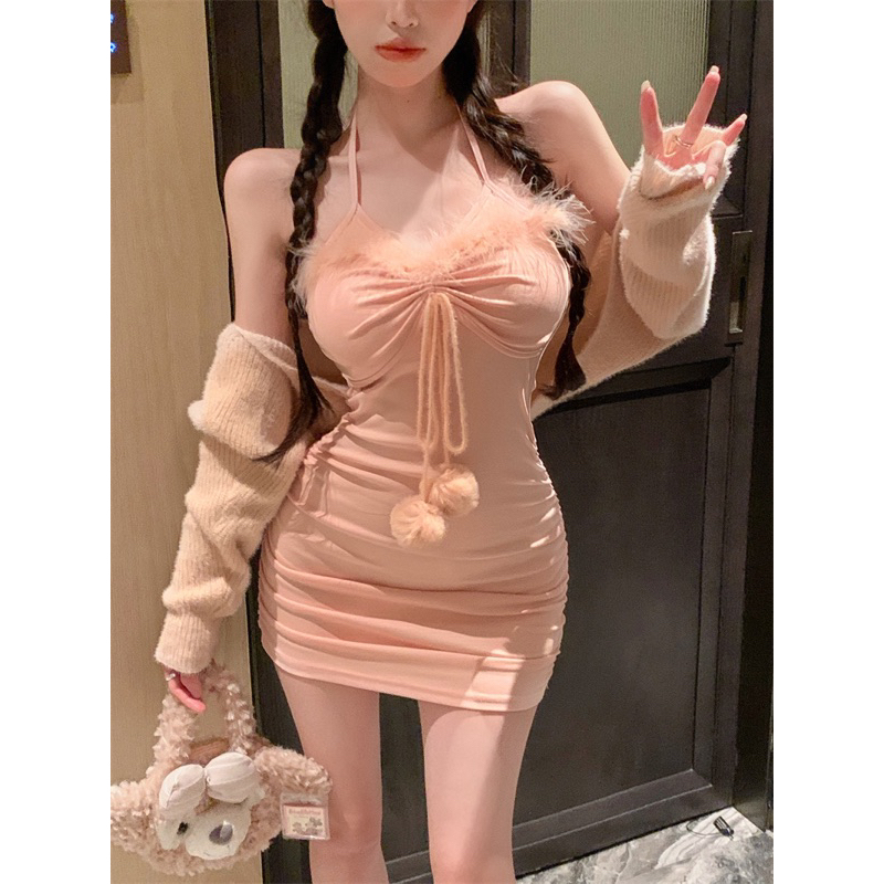 DRESS CARDIGAN POMPOM / DRESS MINI TALI POMPOM