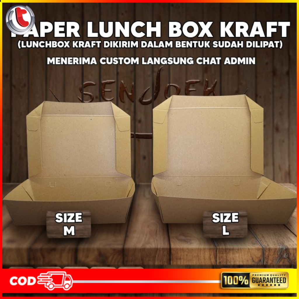 LUNCH BOX PAPER - TINGGAL PAKAI / KOTAK MAKAN / DUS NASI / KOTAK BUNGKUS NASI / KOTAK TAKEAWAY NASI 