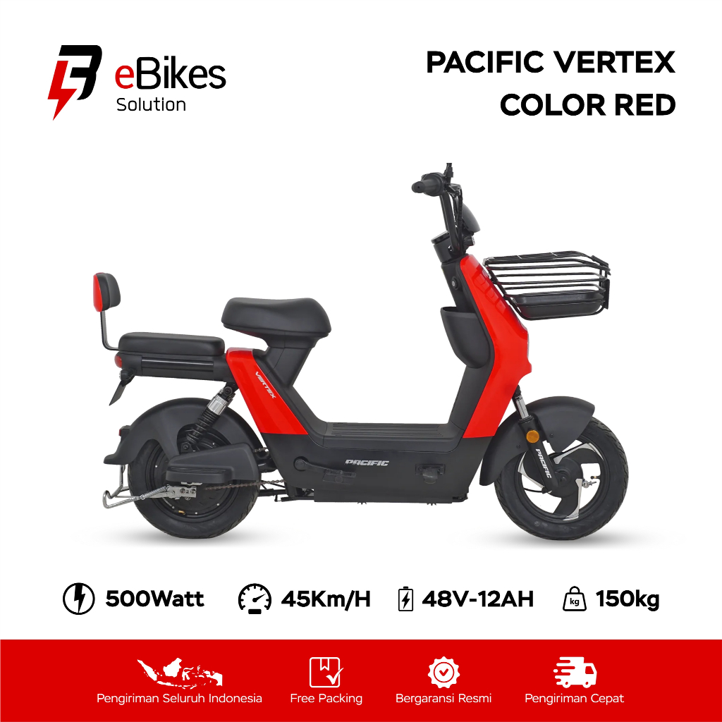 Sepeda Listrik Pacific Vertex Sepeda Listrik E-Bike Pacific - Garansi Resmi