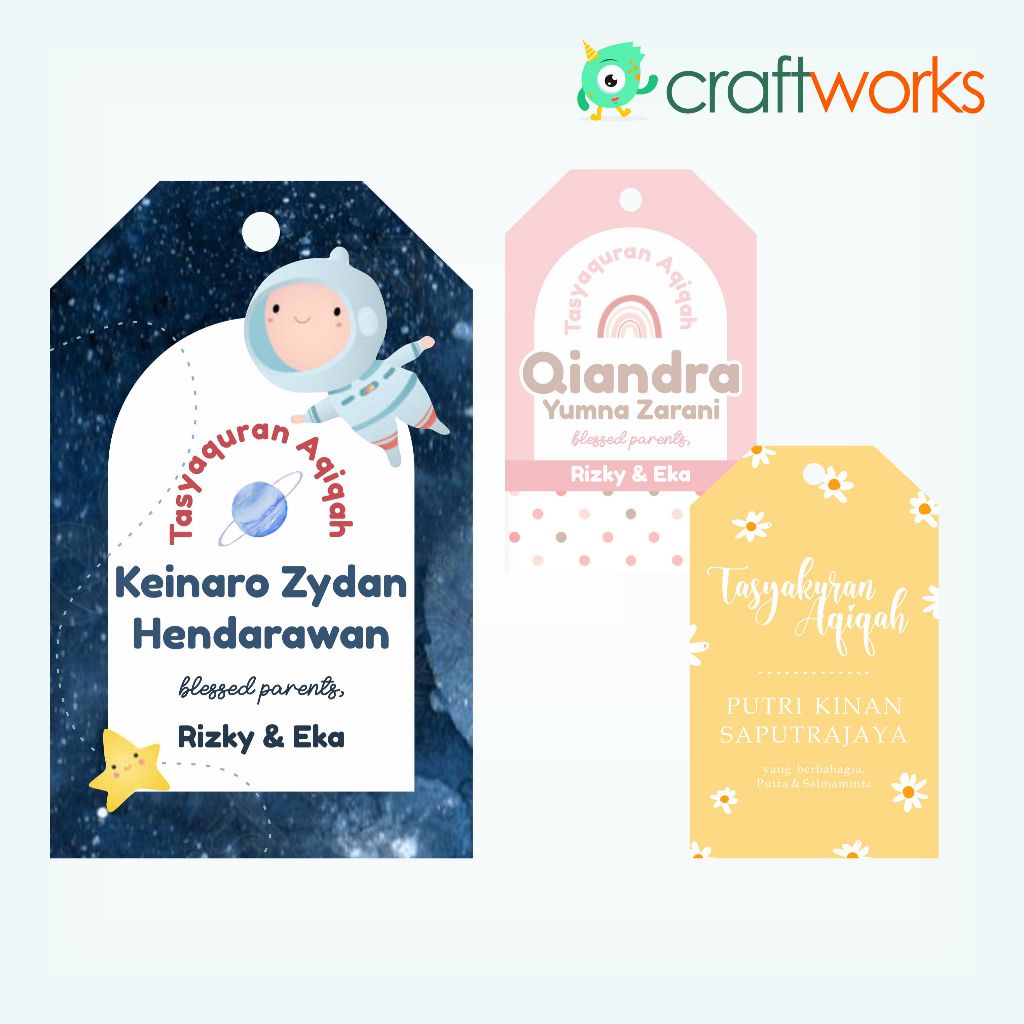 HANG TAG AQIQAH ANAK / TASYAKURAN / KHITAN - CUSTOM