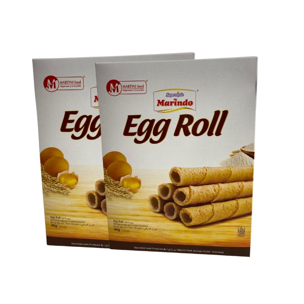 

Marindo Egg Roll Cokelat Terlaris Superquin 90gr Kemasan Kotak Camilan Renyah Natal, Tahun Baru, & Lebaran