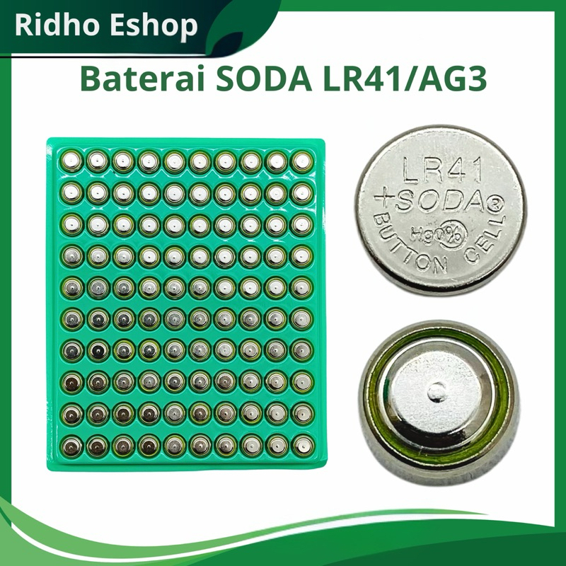 Baterai Kancing Tatakan LR41/AG3 Merek SODA