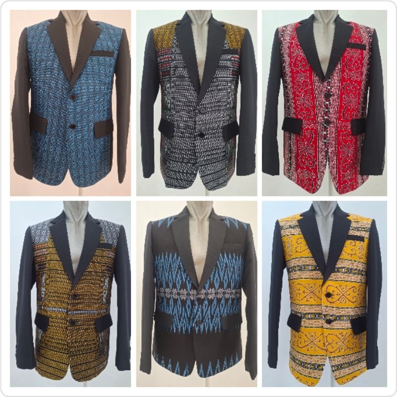 Jas formal motif ulos / Jas ulos formal Sumatera / Jas Pria motif ulos kombinasi superblack