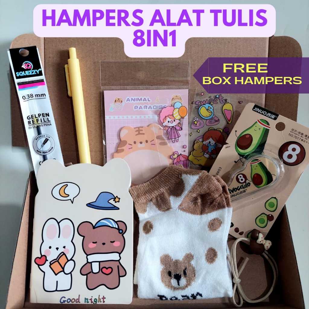 

Set Alat Tulis 8 in1 KARTUN Lengkap / Hampers Kado Gift Lebaran/ Stationery Set/Hadiah Lucu Tahun baru/ hadiah Wisuda / Kado Ulang Tahun