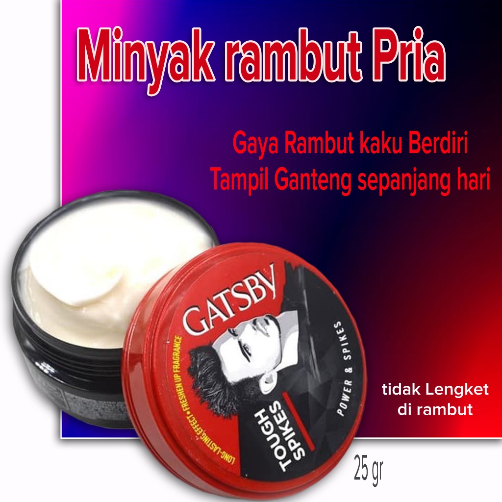 TERLARIS Minyak Rambut Pria gaya rambut kaku berdiri kuat sepanjang hari tidak lengket tidak gimbal 