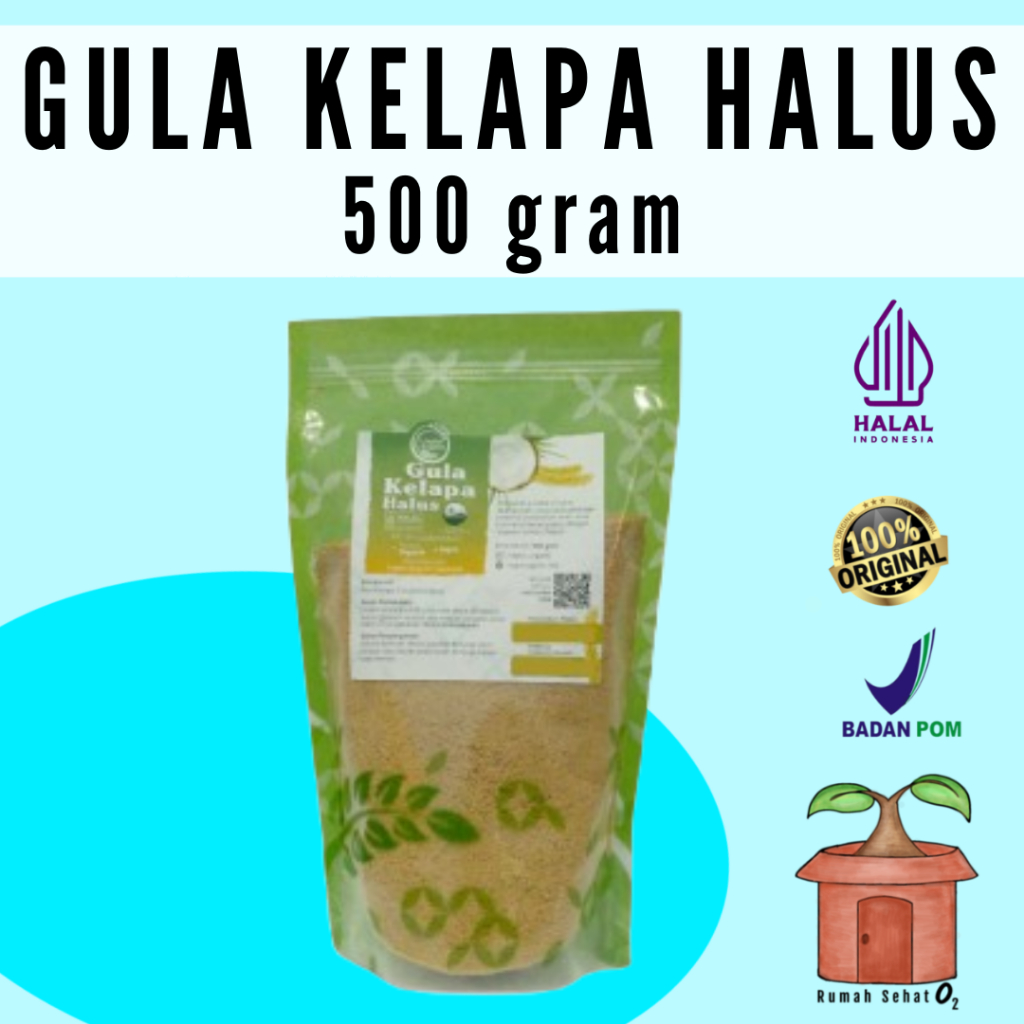 

Gula Kelapa Halus 500 gram Cocos Nucifera Lingkar Organik Pemanis Coconut Sugar Glukosa Alami