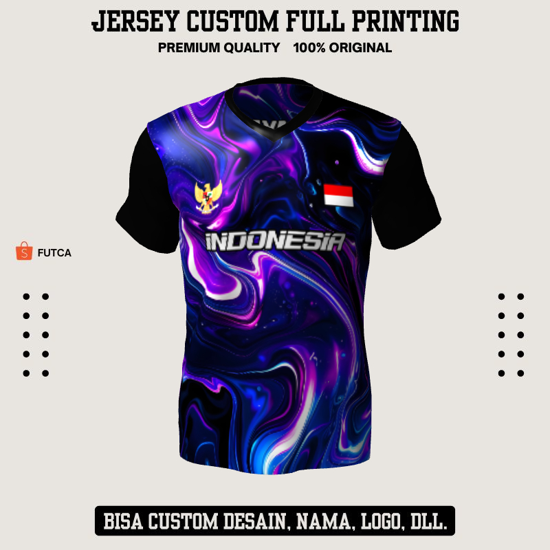 Jersey Futsal Hitam Ungu Motif Liquid 513 - Jersey Custom Olahraga