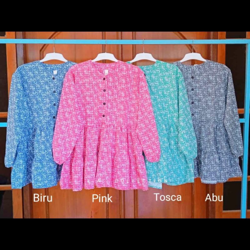 Atasan Canda Wanita/Ootd Lengan Balon Cantik Motif Mawar