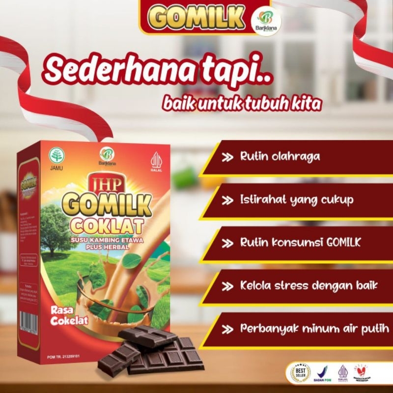 

GOMILK Susu Kambing Etawa Plus Herbal | 200 gram Original / Coklat / Strawberry