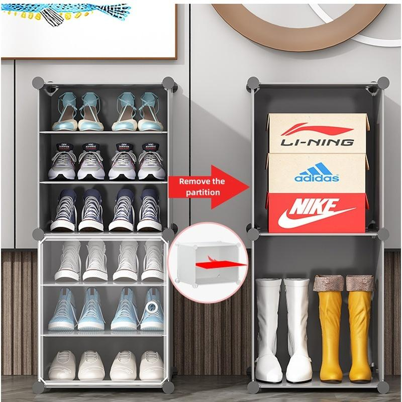 RTY Rak Sepatu Tertutup Anti Debu Sepatu Penyimpanan Rak Sepatu 8 Susun 10 Susun Plastik Lemari
