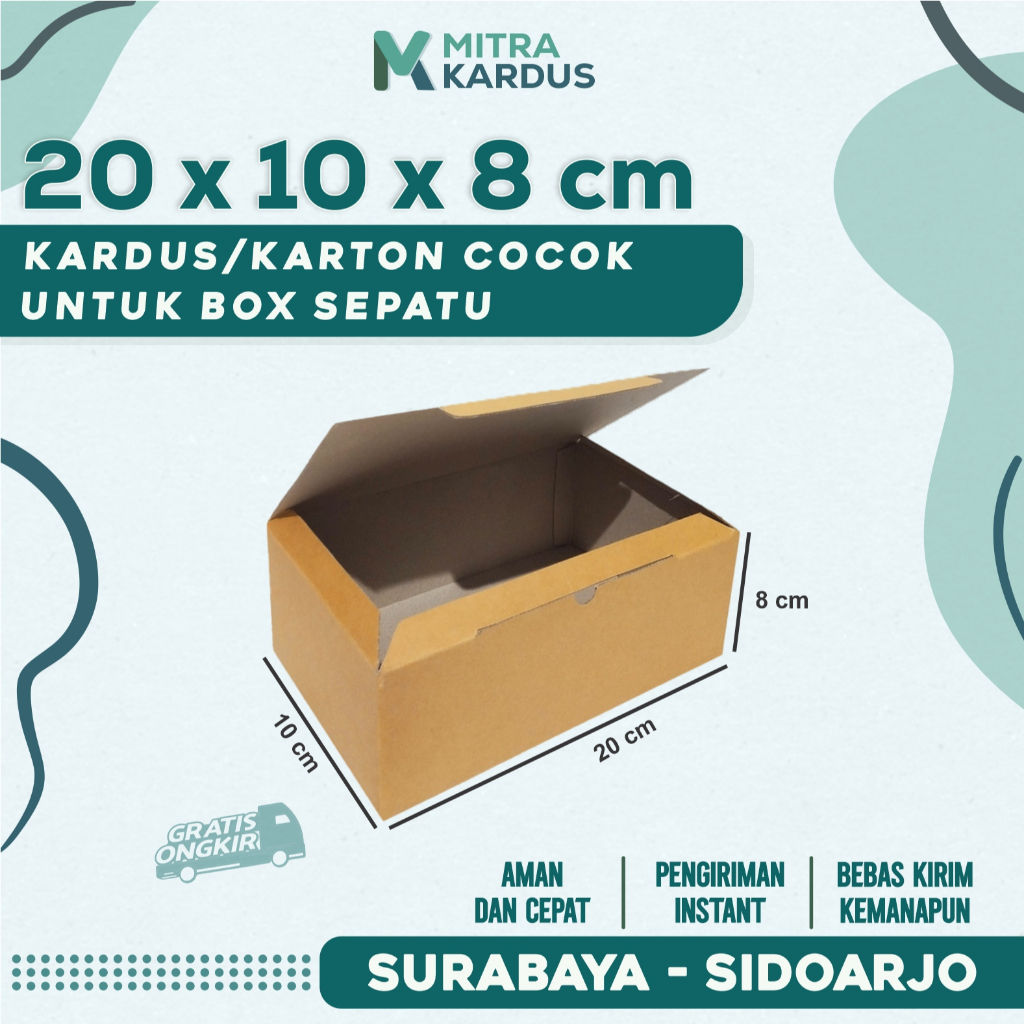 

kardus packing 20x10x8 cm Box Sepatu / box karton corrugated single wall premium / Box Packing packing online