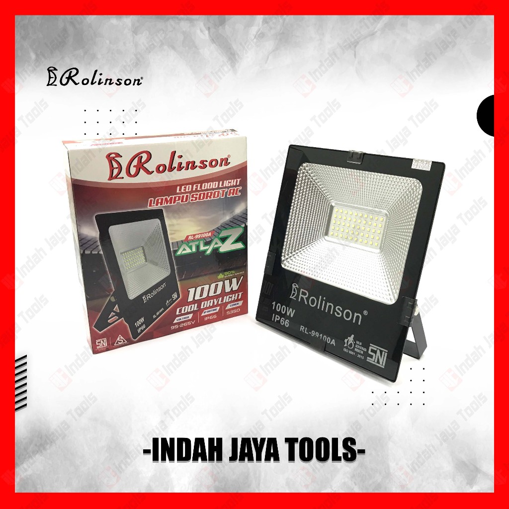 ROLINSON ATLAZ RL-99100A Lampu Sorot AC 100 Watt - LED Flood Light Tembak Penyorot CDL Lightning