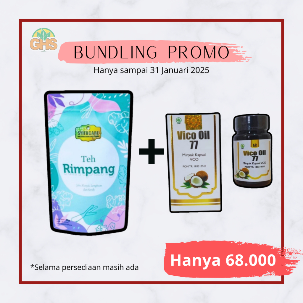 

FREE VICO 77 Syifacare Teh Rimpang Tengah Rima VICO Oil 77 Teh Celup Rimpang 100% Original Teh Rimpang Syifacare Membantu Menurunkan Berat Badan Ala JSR