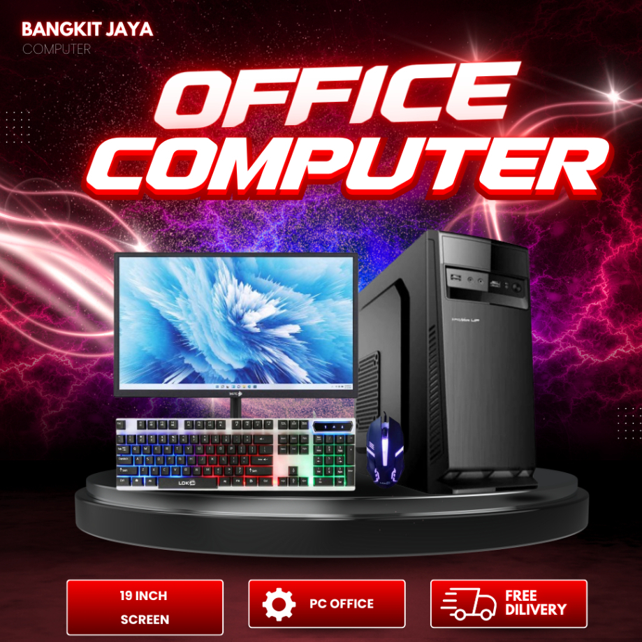 1 set PC Rakitan Fullset Office Core i5 GEN 3  RAM 16GB HDD SSD Monitor 19 inch komputer rakitan mur