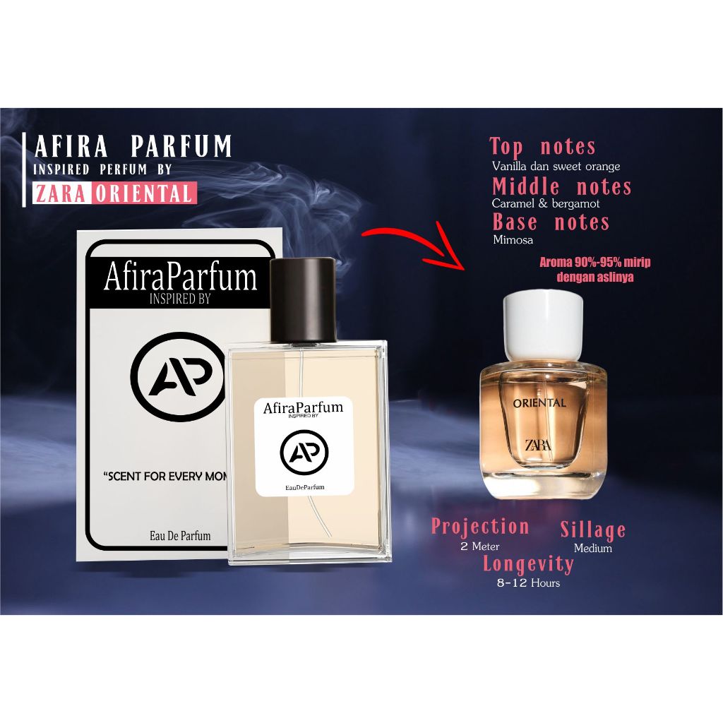 Afira Parfum Inspired By Zara Oriental , Parfum Wanita , Parfum wangi tahan lama seharian