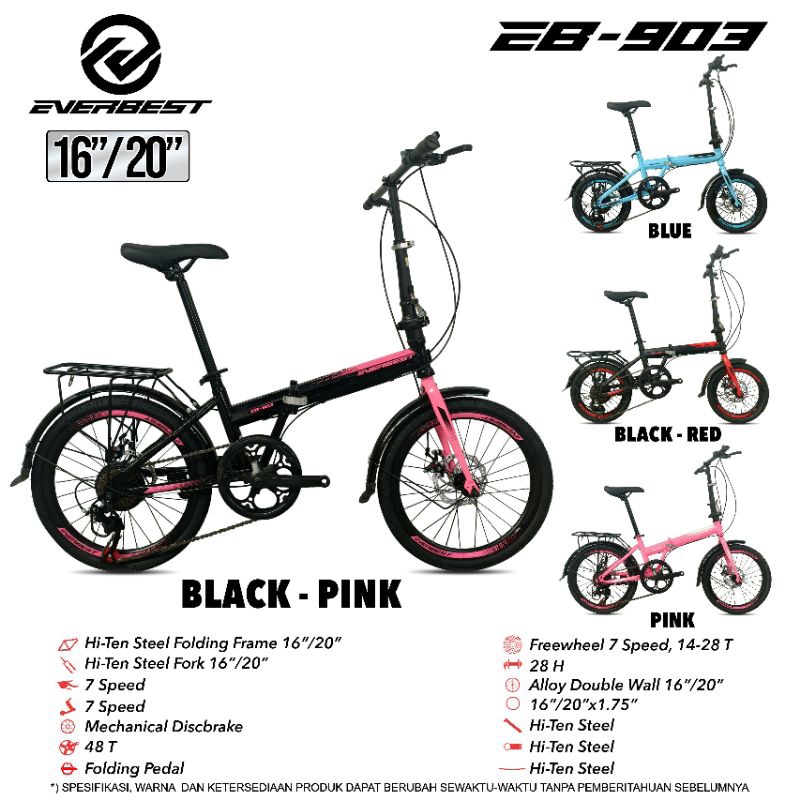 Sepeda Lipat 16 inc EVERBEST EB 903 foldingbike 7 speed