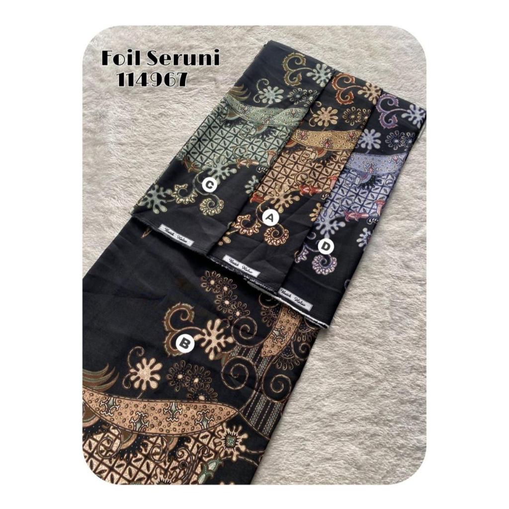 BAHAN BATIK METERAN PREMIUM POLYESTER WITH GOLD FOIL / KAIN BATIK PREMIUM BAJU SERAGAM KELUARGA PEST