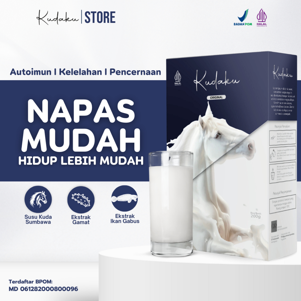 

Kudaku - Susu Kuda Liar Sumbawa Bubuk Asli Herbal Meredakan Sesak Nafas Paru Bronkitis Asma Radang